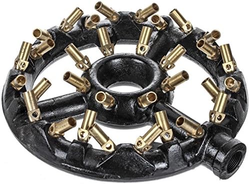 DuraSteel Propane Gas Jet Burner For Chinese Wok Range, Grilling, Stir Fry - Cast Iron Body Round Nozzle Jet Burner with 32 Brass Tips - Up 160,000 BTU