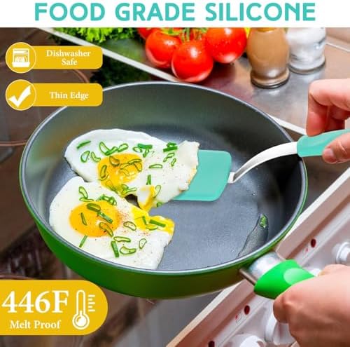 Small Silicone Spatula Mini Silicone Cookie Spatula, Green
