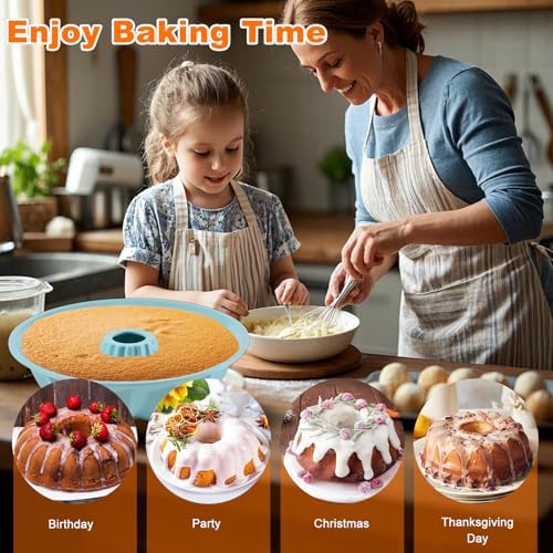 Silicone Cake Mold Flower Shaped - Non-Stick Pan, Reusable Flexible Baking Mold for Cakes Cupcakes Chocolate, Easy to Clean Pink Baking Supplies