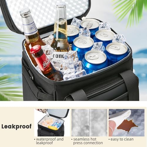 holuxer Lunch Bag & Lunch Box for Men Women - Large Double Deck Soft