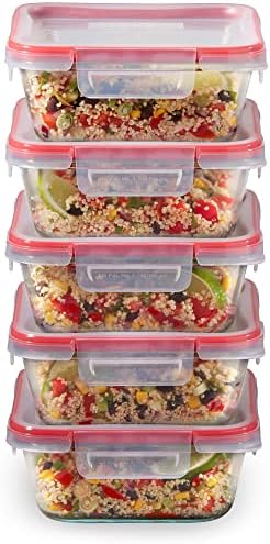 Pyrex Freshlock (5-Pack, 4 Cup) Glass Food Storage Containers Set