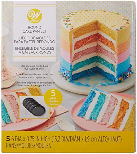 Wilton Easy Layers Steel Layer Cake Pan Set, 6-Inch, 5-Piece