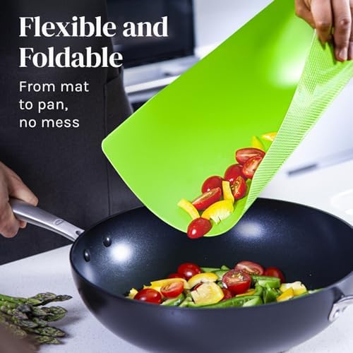 Dark Bamboo Cutting Board Set with 6 Mats, Wood Cutting Boards for Kitchen
