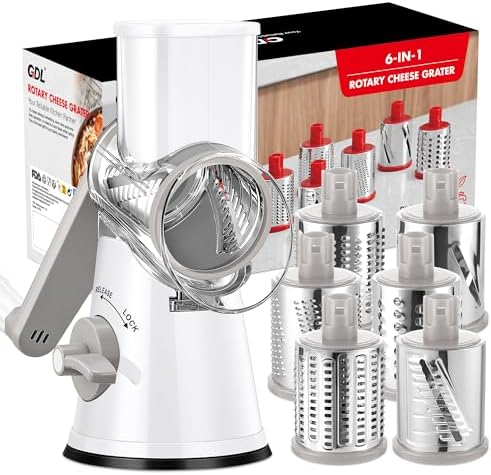 GDL Cheese Grater Hand Crank, Rotary Cheese shredder, Vegetable Slicer