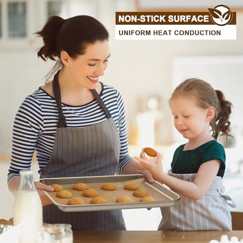 Wildone Baking Sheet Pan Set of 2, Nonstick Cookie Sheets for Baking