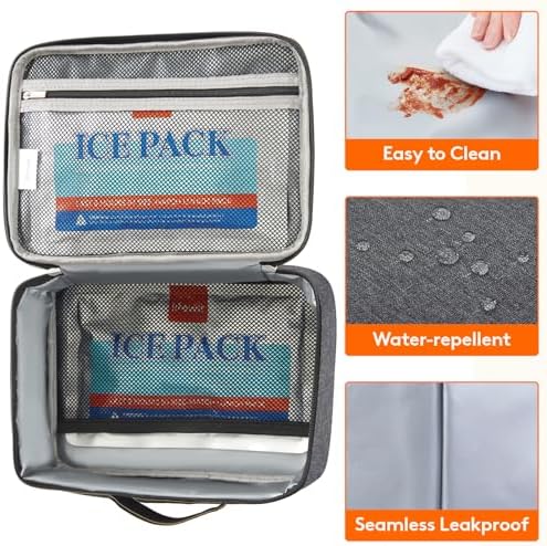 Lifewit Freezable Lunch Box, Insulated Reusable Lunch Bag with 2 Ice Packs