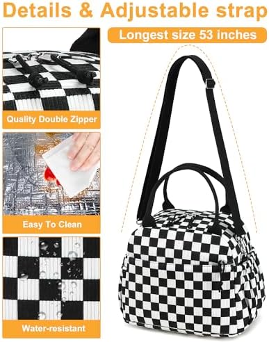 Bluboon Lunch Bag for Women Cute Corduroy Lunch Tote Bags with Shoulder Strap Reusable Insulated Lunch Box Large Capacity Reusable Insulated Cooler for Work Picnic or Travel (13L)