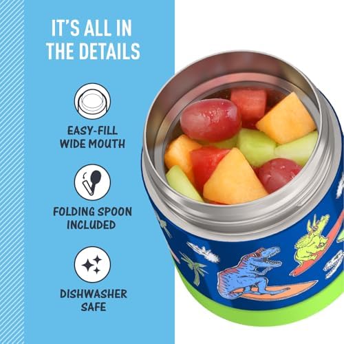 THERMOS FUNTAINER Kids Food Jar with Spoon, 10oz, Daring Dinos