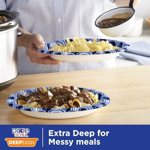 Dixie Ultra Deep Dish Paper Plates, 40 Count, 28 oz, Disposable Plates,
