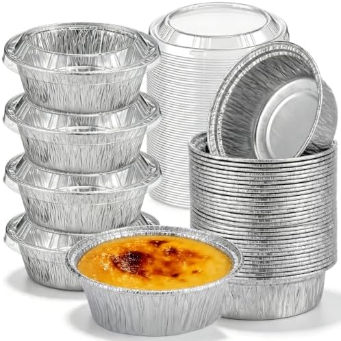 Thenshop 100 Pcs 5 Inch Mini Pie Tins with Lids Disposable Pie Pans