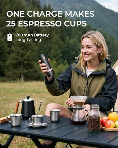 FORLIM Portable Burr Coffee Grinder, 80 Precision Settings, Single-Dose