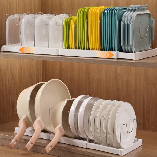 2 Pack Expandable Pot and Pan Organizers, 24 Adjustable Dividers