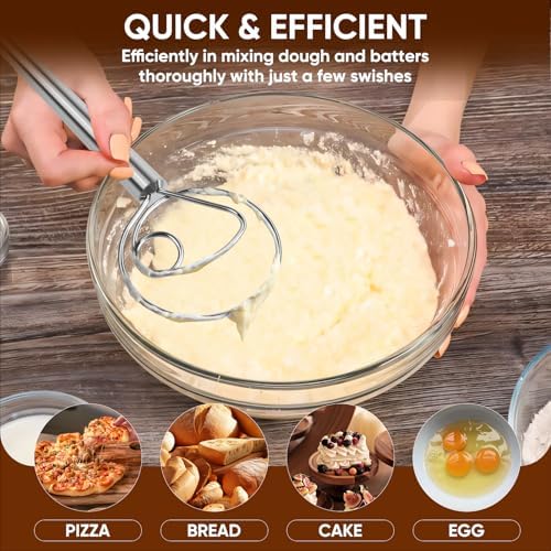 Maxjoy Danish Dough Whisk Stainless Steel for Sourdough Bread