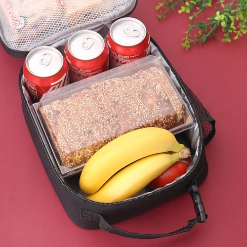 Lovoeo Lunch box Lunch bag for men women Insulated Lunchbox Lunch bags for Work Picnic Travel (Thicken hot red)