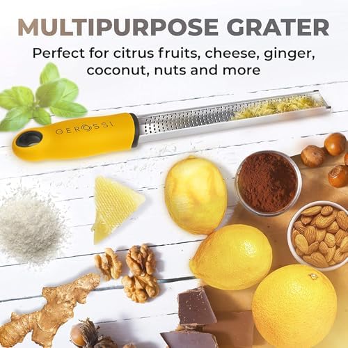 Lemon Zester Tool with Handle, Zester Grater for Cheese, Citrus and Garlic