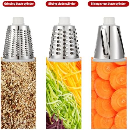 Rotary Cheese Grater Manual Hand Crank 3-in-1 Vegetable Shredder