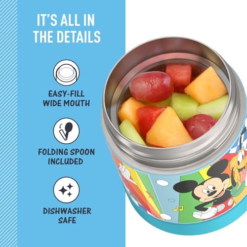 THERMOS FUNTAINER Kids Food Jar with Spoon, 10oz, Preschool Mickey