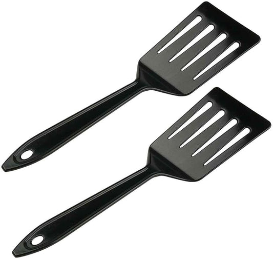 Hutzler 11-inch LOPOL Reinforced Nylon Slotted Spatula Turner, Set of 2 (Black)