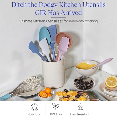 GIR: Get It Right 10-Piece Silicone Ultimate Kitchen Utensil Set – Spatulas, Ladle, Flip, Spoons, Whisk, Peeler & Spoonula – Nonstick, Non-Toxic, Heat-Resistant – Danish