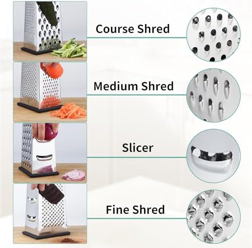 Kaishun Cheese Grater with Wood Handle for Cheese, Vegetable & Fruit