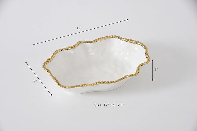 Pampa Bay Golden Salerno, Serving Bowl, 12" x 9" x 3"