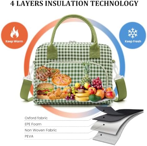 MEXS Insulated Lunch Bag for Women Men Large Reusable Lunch Box Adult Leakproof Portable Cooler Tote Bags for Work Picnic