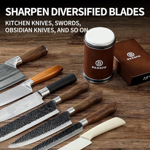 Rolling Knife Sharpener Kit, Knife Sharpening Kit for Kitchen, Walnut