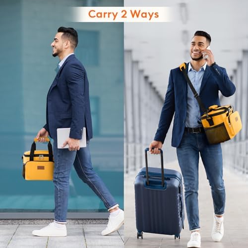 Lifewit Medium Lunch Bag, Insulated Lunch Box, Soft Cooler Cooling Tote for Adult Men Women, Orange 12-Can (9L)
