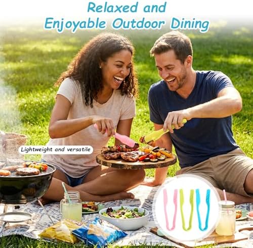 3Pcs Tongs for Kids - 5.7 Inch Mini Cooking Tongs, Colored Fine Motor Kid Tong for Serving Appetizers Baking Salad Preschool Learning Activities Classroom Supplies