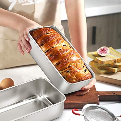 E-far Loaf Pan for Baking Bread, 9 x 5 Inch Stainless Steel Bread Pan, 2PCS