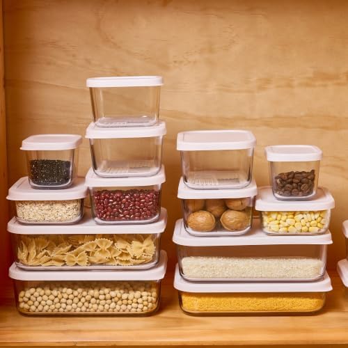 Glass Food Storage Containers with Lids — 12 Piece — 17.6 oz Glass with BPA-Free Leak Resistant Stackable Lids — Microwave, Oven & Dishwasher Safe — Ideal for Meal Prep & More - Berry Blush