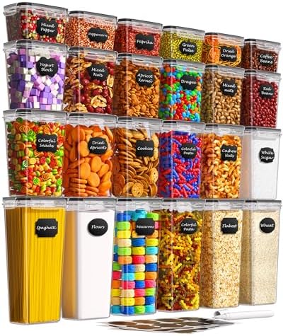 KEMETHY Airtight Food Storage Containers with Lids, 24 PCS, BPA-free