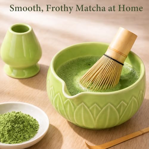 Matcha Whisk Set with Ceramic Bowl & Bamboo Chasen