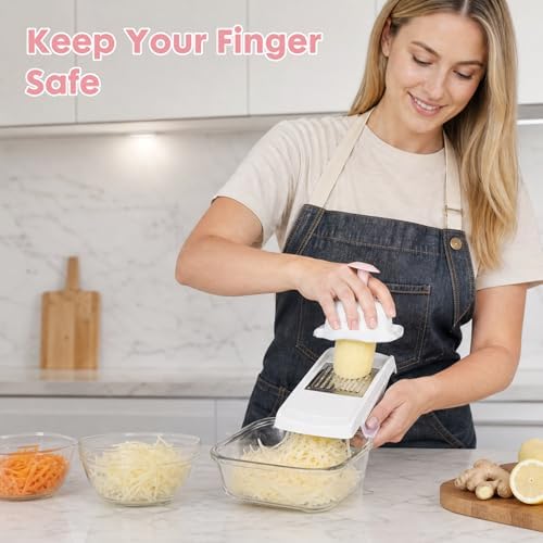 Kichvoe Pink Mandoline Slicer Guard Mandolin Hand Guard Safety Protector