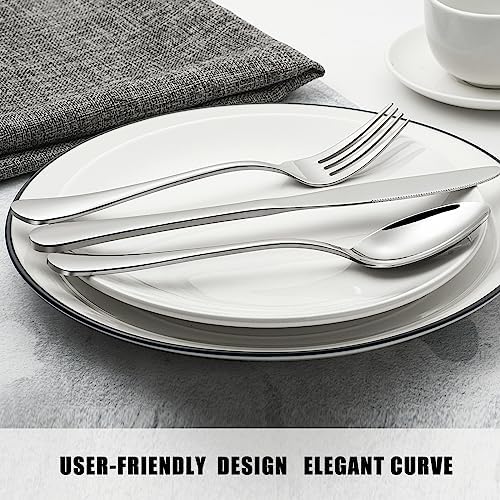 Compralo Silverware Set for 12, Stainless Steel 60 Piece Flatware Set