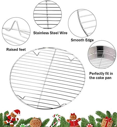 TeamFar Round Cooling Rack Set of 2, 9 Inch