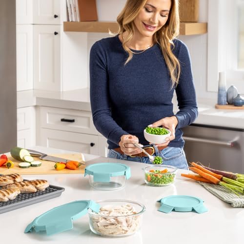 Bentgo Glass Leak-Proof Food Storage Set, 6 Piece, Airtight Lids, BPA-Free