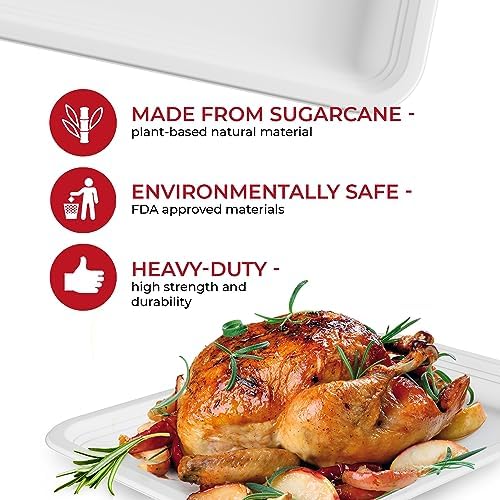 SPARGOS 14 Inch Disposable Food Trays, 50 Pack Crawfish Boil