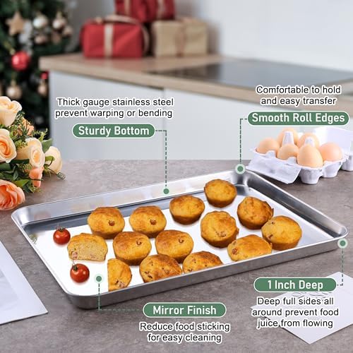 Homikit Jelly Roll Pan with Cooling Rack Set (2 Pans+2 Racks), 16" x 12"