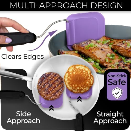 Adjustable Angle Spatula PPSU Material – Flexible Cooking Egg Flipper & Fish Spatula for Pancakes & Indoor Griddles – Swappable Heat-Resistant Thin Heads Spatula - Non-Stick Cookware Safe