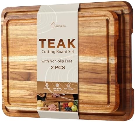 2 Pack Teak Cutting Board Wood Wooden Cutting Boards For Kitchen