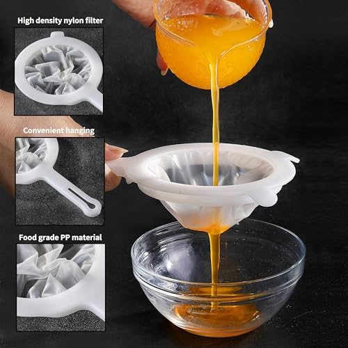 Fine Mesh Strainer, Plastic Strainer for Juice, Coffee, Honey, Nut Milk