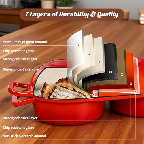 Double Dutch Oven for Bread Baking, Ideal for Family Daily Baking