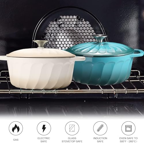 Enameled Cast Iron Dutch Oven Pot with Lid, 6 QT Large Dutch Oven