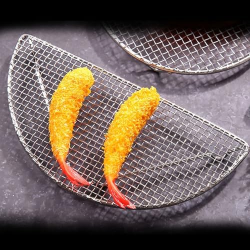 Rengue Stainless Steel Cooling Rack for Baking, Roasting and Grilling, High Temperature Up to 575°F, Dishwasher Safe Stainless Steel Cooling Rack for Baking, Nan Kitchen (Small Semicircle 16CM)