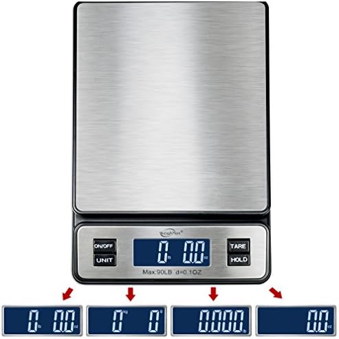 Weighmax W-2809 90 LB X 0.1 OZ Durable Stainless Steel Digital Postal Scale, Shipping Scale With AC adapter, 1 Pack