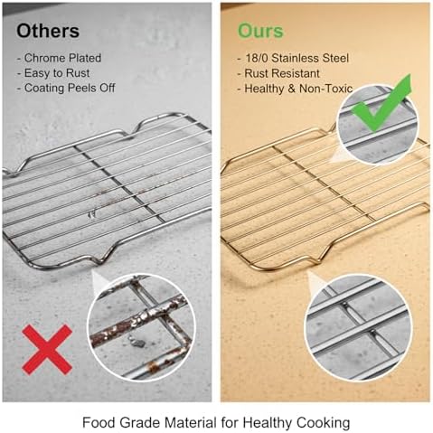 cobee1 Pc Cooling Rack For Baking, Roasting Rack Stainless Steel Wire Racks Cooling With 4 Legs, 5.3 X 8.5 Inch Rectangle Cooking Racks For Baking Cooking Roasting Oven
