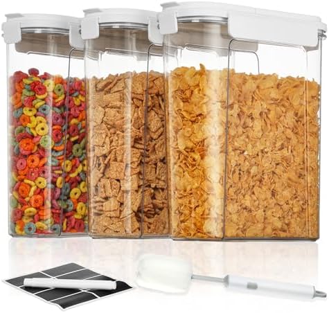 Vtopmart Cereal Containers Set, 3 PCS, 135.2oz/4L