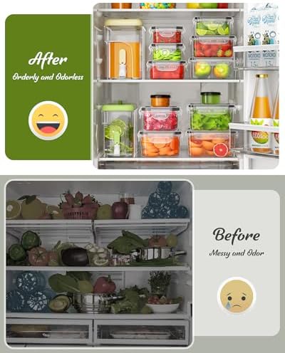 46 Piece Food Storage Containers with Lids(23 Containers & 23 Lids), BPA-Free Plastic Food Containers for Kitchen Storage and Organization, Leak Proof Meal Prep Container, Includes Labels & Pen