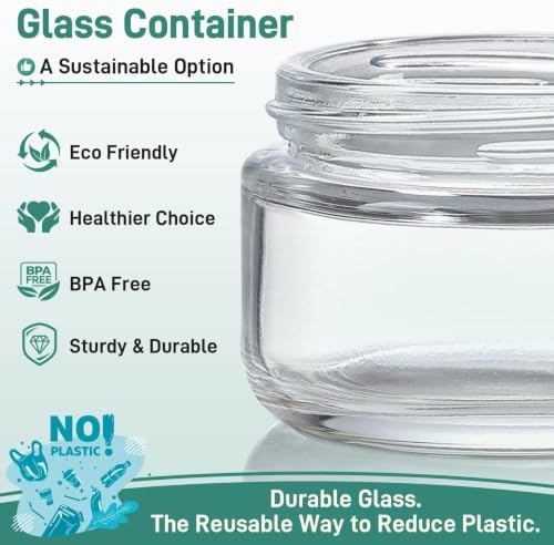 NETANY 12 Pack Overnight Oats Containers with Lids, 8oz & 4oz & 2oz Mason Glass Jars